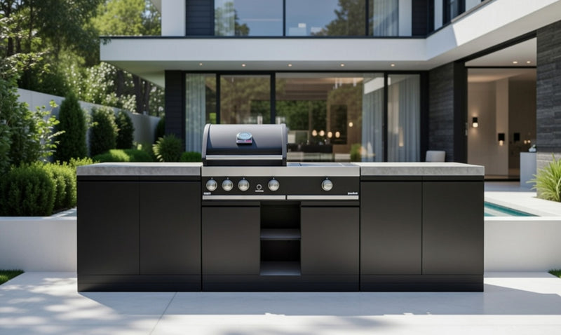 GrandPro Outdoor Kitchen with 3 Burner BBQ, and Side Burner - 2.9m