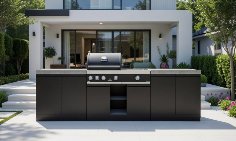 GrandPro Outdoor Kitchen with 3 Burner BBQ, and Side Burner - 2.9m
