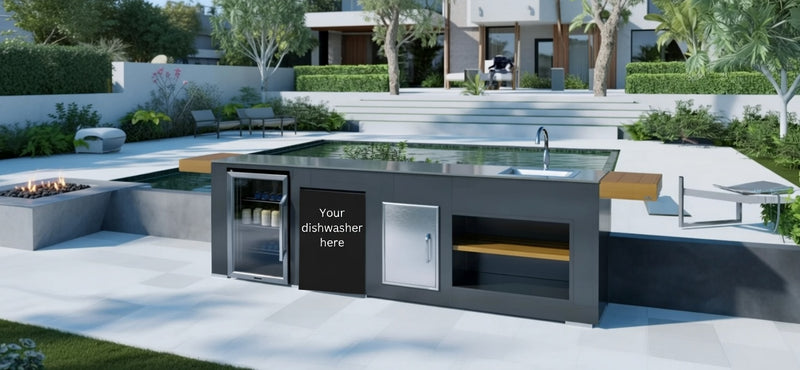 Grillandia Outdoor Kitchen Dishwasher, Fridge, and Sink | 2.4M