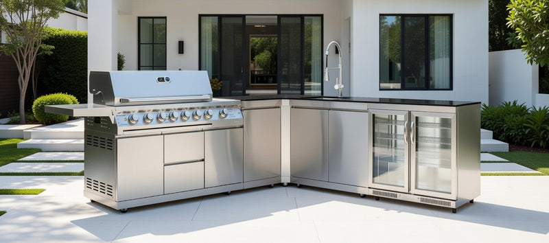 Whistler Outdoor Kitchen 6 Burner BBQ, Sink and Fridge | Marlborough | 2.9 x 2.3Meters