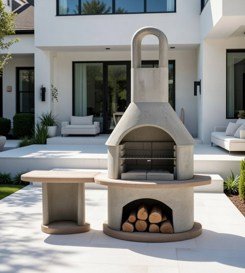 Buschbeck Carmen Masonry Barbecue With Side Table