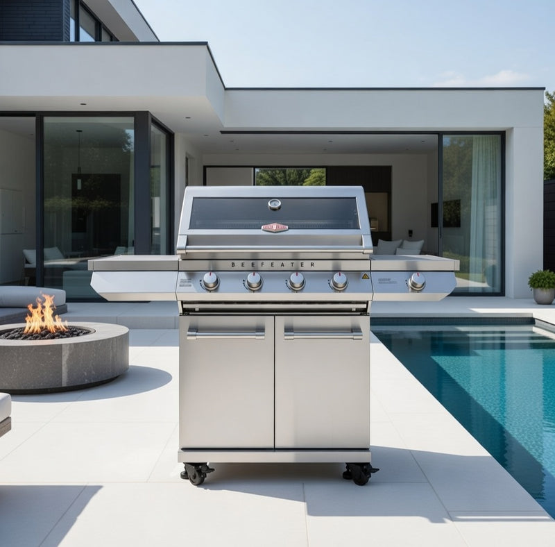 Beefeater 7000 Series Classic 4 Burner BBQ & Side Burner Trolley