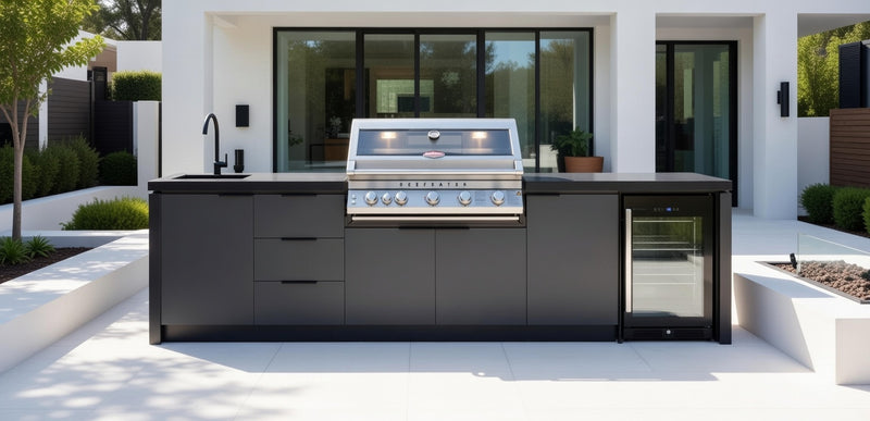 Cabinex Premium Outdoor Kitchen, Beefeater 7000 Premium 5 Burner and Green Egg | 3.2Meters