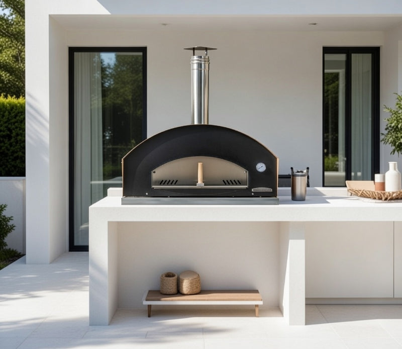 Rossofuoco BENNI Outdoor Wood-Fired Oven 98 x 84cm - Black/Brown