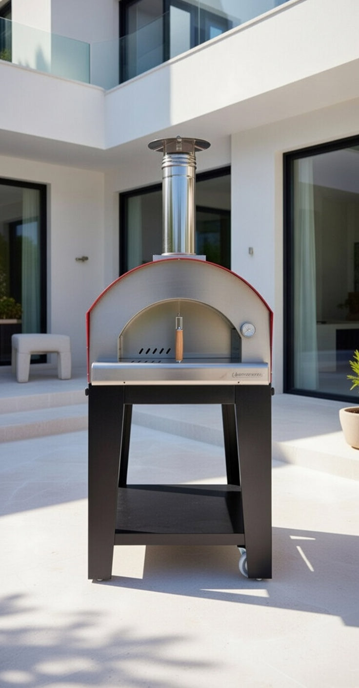 Rossofuoco Campagnolo Wood-Fired Oven 79 X 69 Cm - Stainless Steel/Red