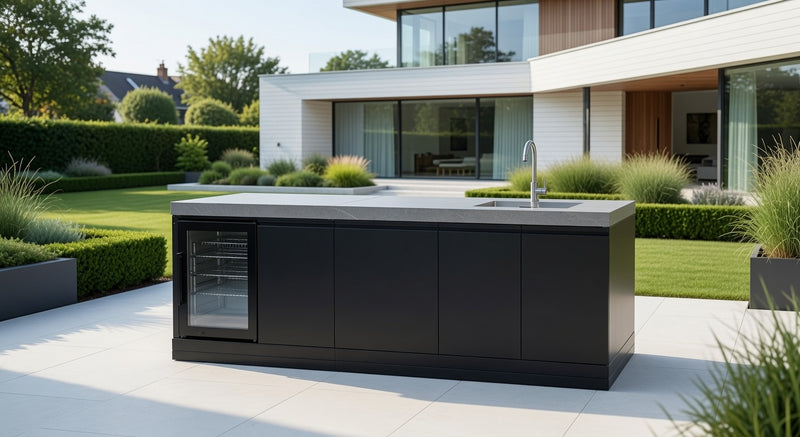 GrandPro Outdoor Fridge,Sink with Stone Worktop 242cm