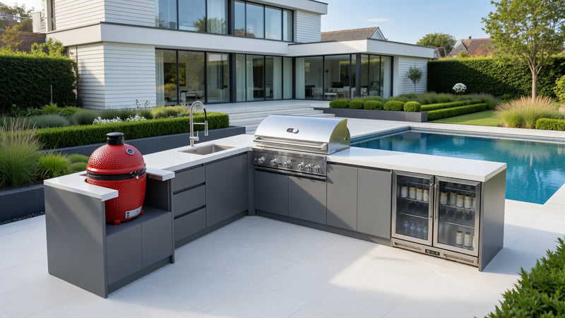 Whistler Fairford Outdoor Kitchen with Burford 5-Burner BBQ | Dimensions 3.1m x 3.5m