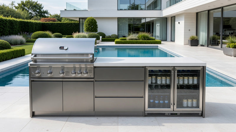 Whistler Fairford Grey Outdoor Kitchen with Burford 5-Burner BBQ | 2.8M Full-Length