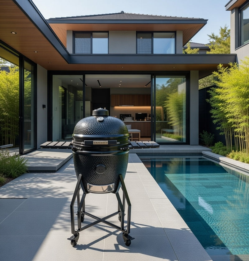 Yakiniku Medium 16" Kamado Black Edition and Trolley