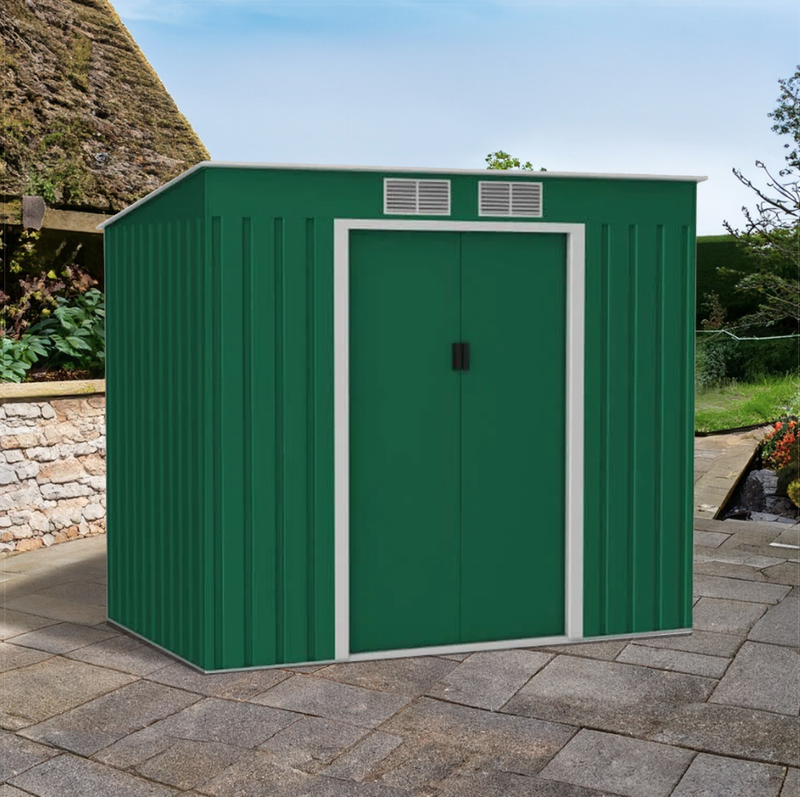 LOTUS HESTIA PENT METAL SHED INCLUDING FOUNDATION KIT 7X4