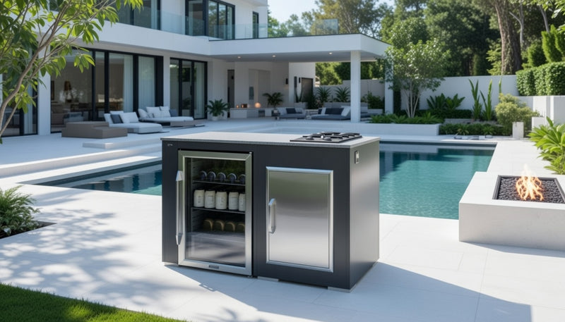Grillandia Outdoor Kitchen Fridge, and 2 Burner Hob | 2M