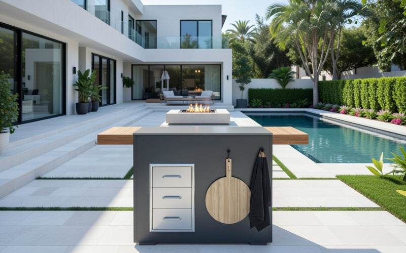 Grillandia Outdoor Kitchen Pizza Oven Station | 1.6M