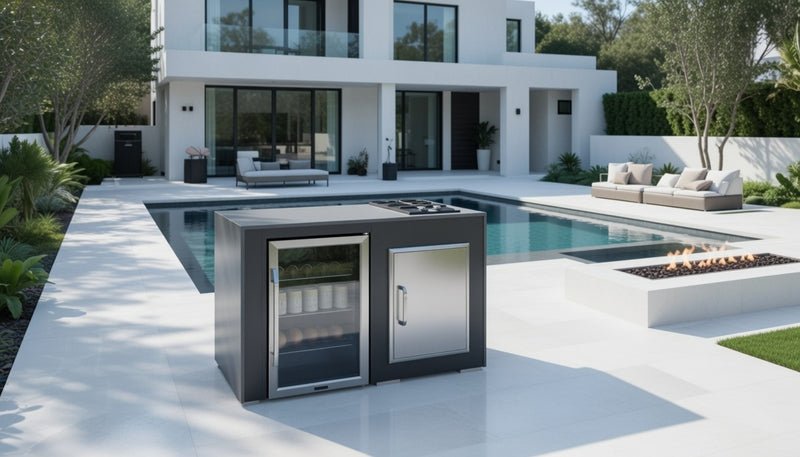 Grillandia Outdoor Kitchen Fridge, and 2 Burner Hob | 2M
