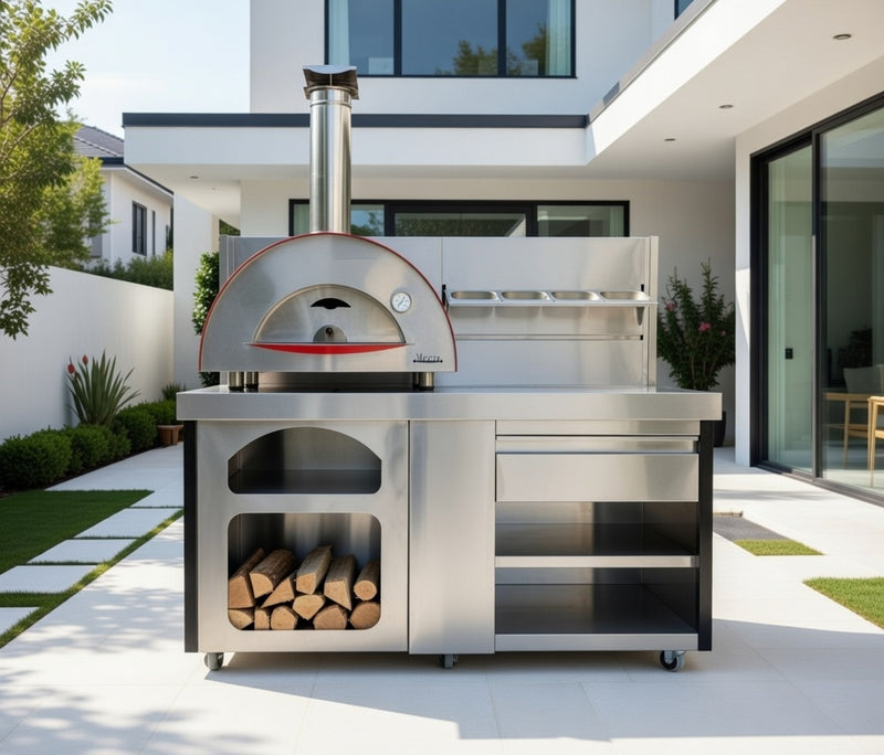 Vision Outdoor Open Shelve Pizza Ovens Station