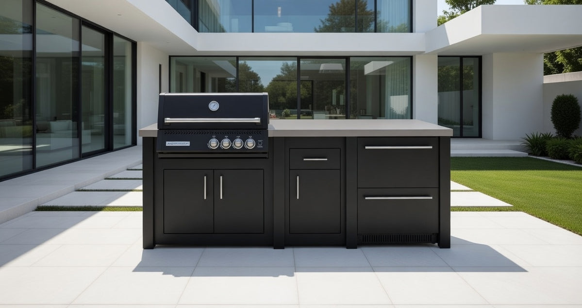 Grandpro by Stoll Aluminum Outdoor Kitchen Graphite Black Crossray and ...