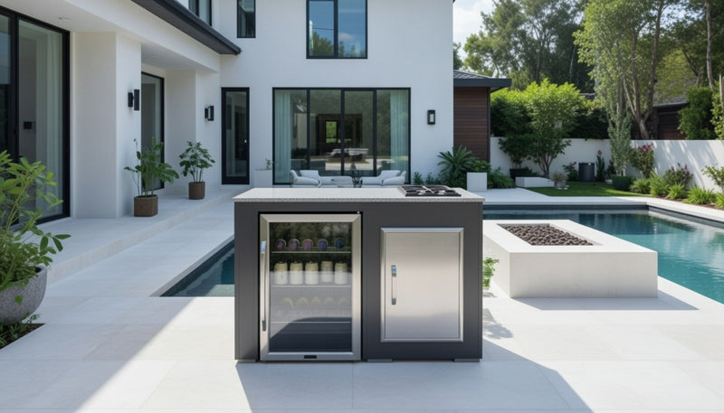 Grillandia Outdoor Kitchen Fridge, and 2 Burner Hob | 2M