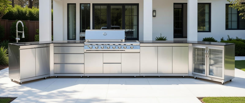 Whistler Outdoor Kitchen 6 Burner BBQ, Sink and Fridge | Stanton | 5.7Meters