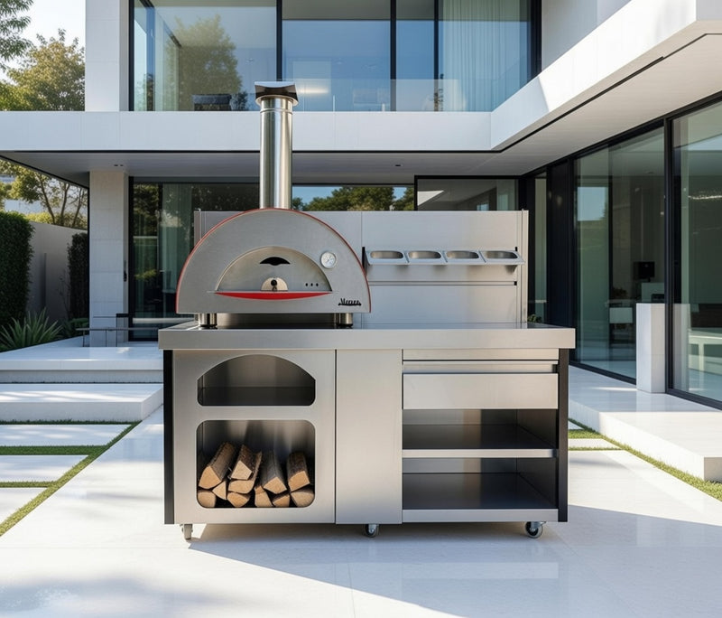 Vision Outdoor Open Shelve Pizza Ovens Station