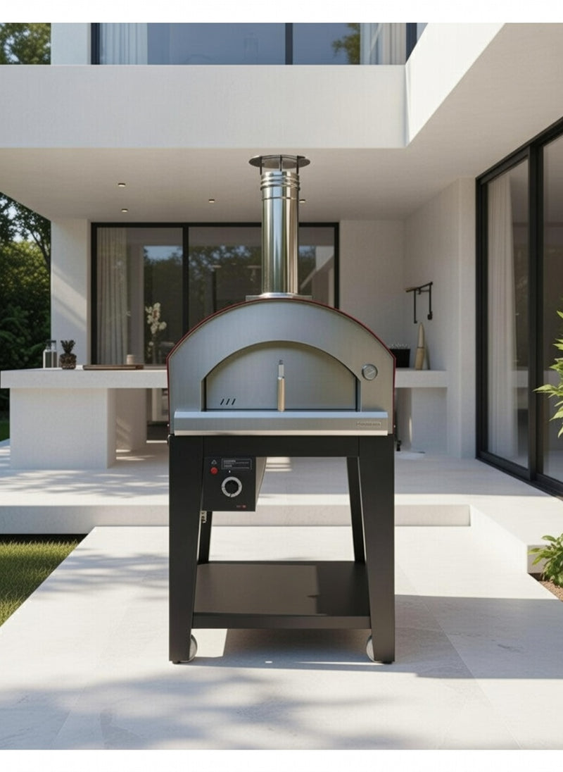 Rossofuoco PIÙTRECENTO Outdoor Gas Pizza Oven 99 x 109cm - Red/Stainless