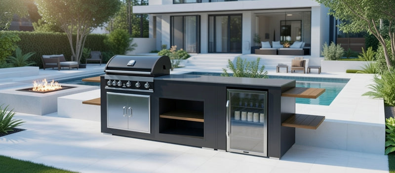 Grillandia Outdoor Kitchen Maxim 5 Burner, Fridge and Weather Cover - 2.5M