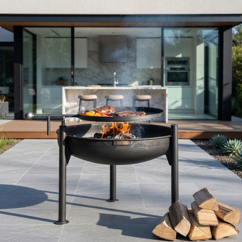 Legs Eleven Fire Pit with Swing Arm BBQ Rack