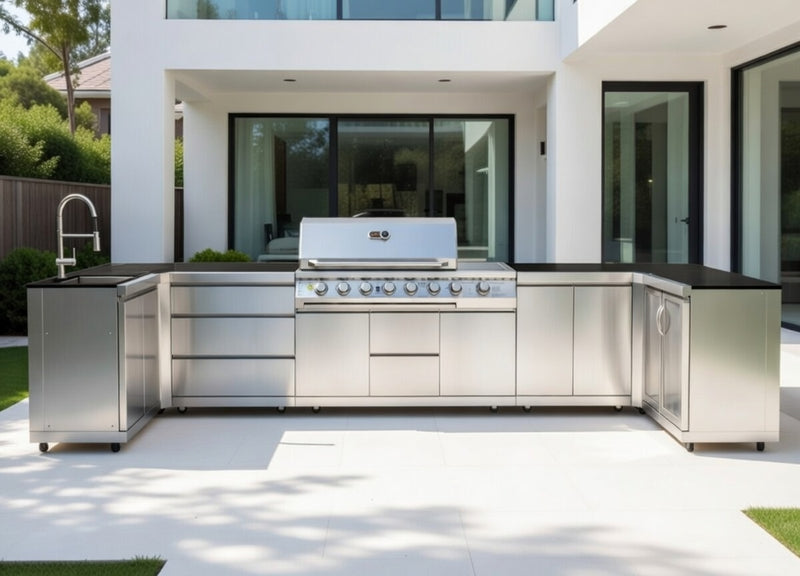 Whistler Outdoor Kitchen 6 Burner BBQ, Sink and Fridge | Luton | 1.5 x 4.4 x 1.6Meters