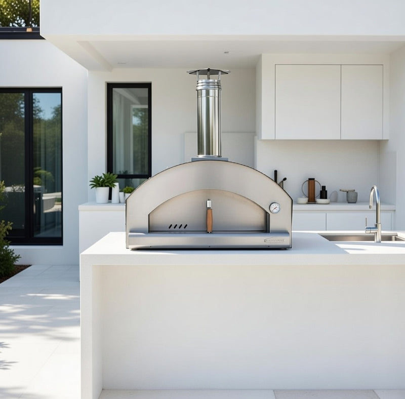 Rossofuoco NONNA LUISA Outdoor wood-fired oven 99 x 78 cm - brown/stainless