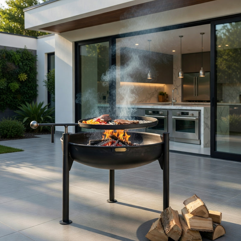 Legs Eleven Fire Pit with Swing Arm BBQ Rack