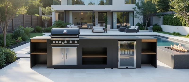 Grillandia Outdoor Kitchen Maxim 5 Burner, Fridge and Weather Cover - 2.5M