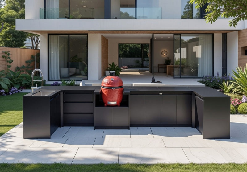 Whistler Fairford Black U-Shaped Outdoor Kitchen| Dimensions 1.5m x 4.5mm x 1.6m