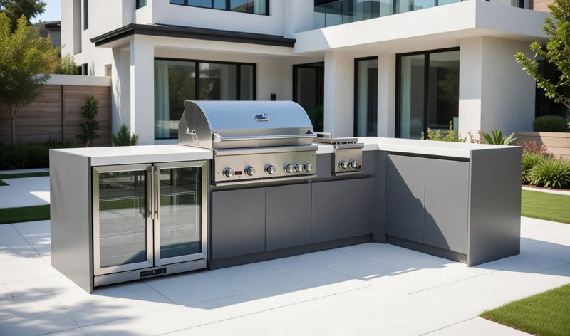 Whistler Fairford Outdoor Kitchen with Burford 5-Burner BBQ and side burner | 3.6M X 1.6M Full-Length