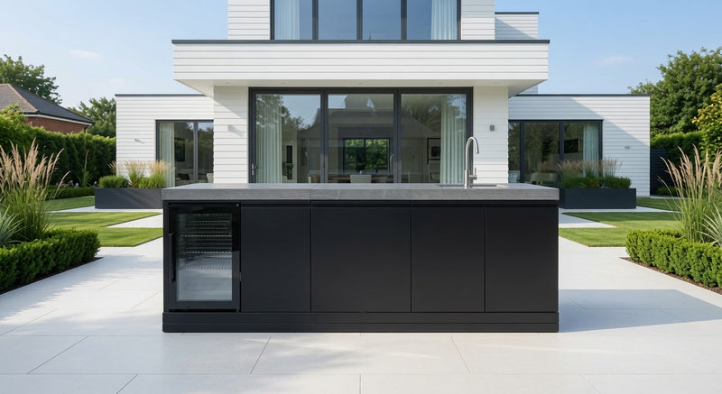 GrandPro Outdoor Fridge,Sink with Stone Worktop 242cm