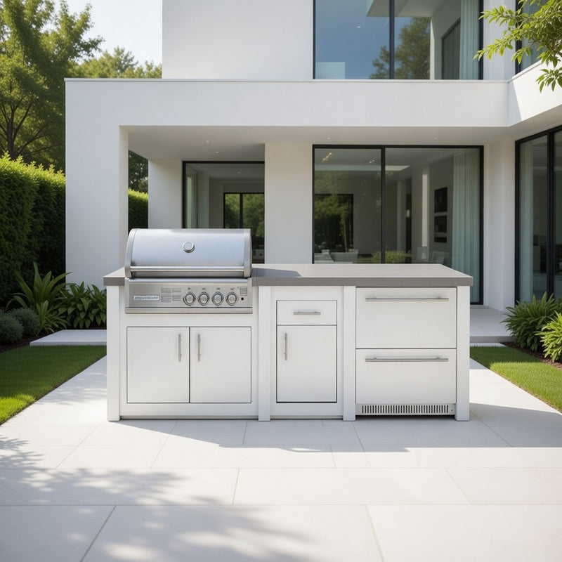 Grandpro by Stoll Aluminum Outdoor Kitchen Crossray and Double Drawer Fridge | 2.3M