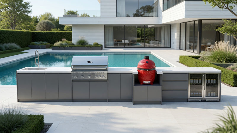 Whistler Fairford Outdoor Kitchen with Burford 5 Burner BBQ | 6M Full-Length