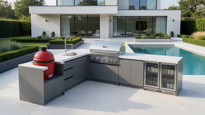 Whistler Fairford Outdoor Kitchen with Burford 5-Burner BBQ | Dimensions 3.1m x 3.5m