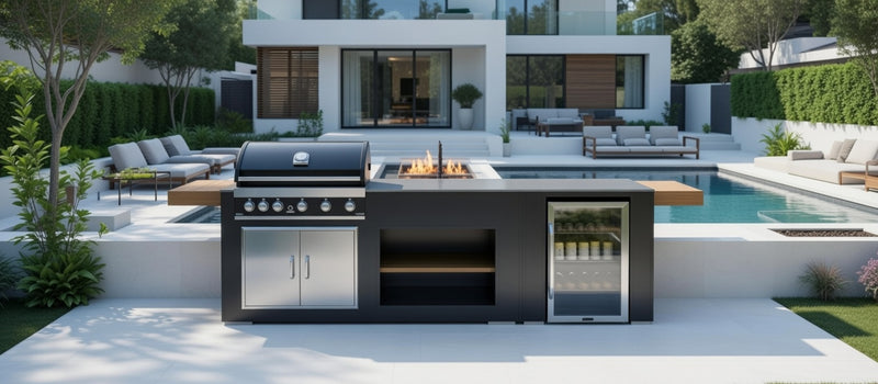 Grillandia Outdoor Kitchen Maxim 5 Burner, Fridge and Weather Cover - 2.5M