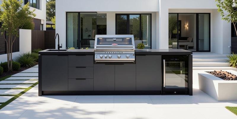 Cabinex Premium Outdoor Kitchen Beefeater 7000 Premium 4 Burner And Green Egg | 3.2Meters