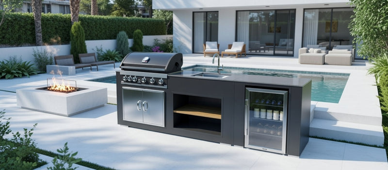 Grillandia Outdoor Kitchen Maxim 5 Burner, Sink, and Fridge - 2.5M