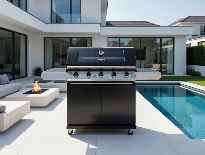 BeefEater 1200E Series - 5 Burner BBQ & Side Burner With Trolley