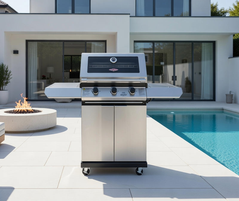 BeefEater 1200S Series - 3 Burner BBQ & Side Burner With Trolley