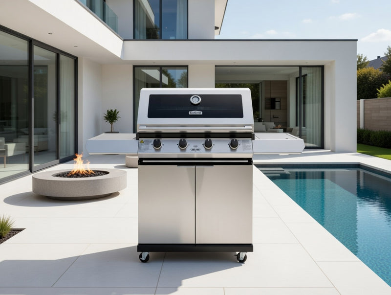 BeefEater 1200S Series 4 Burner BBQ & Side Burner With Trolley