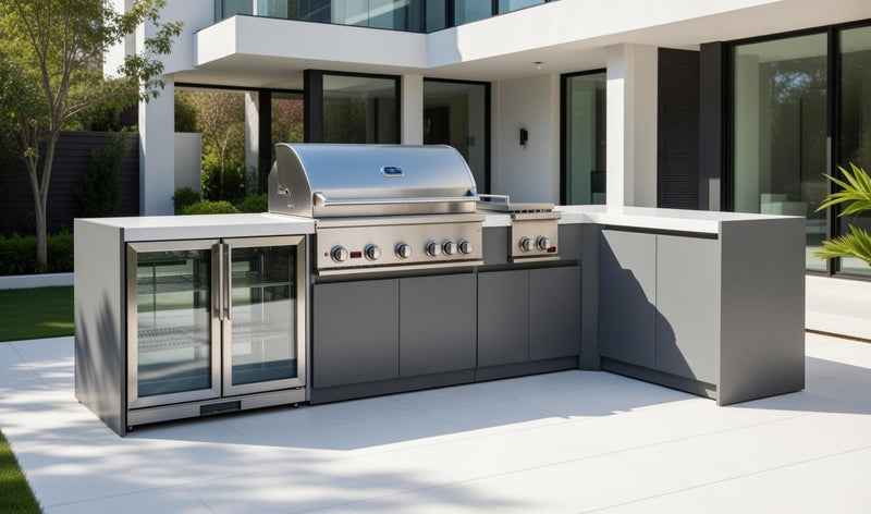 Whistler Fairford Outdoor Kitchen with Burford 5-Burner BBQ and side burner | 3.6M X 1.6M Full-Length