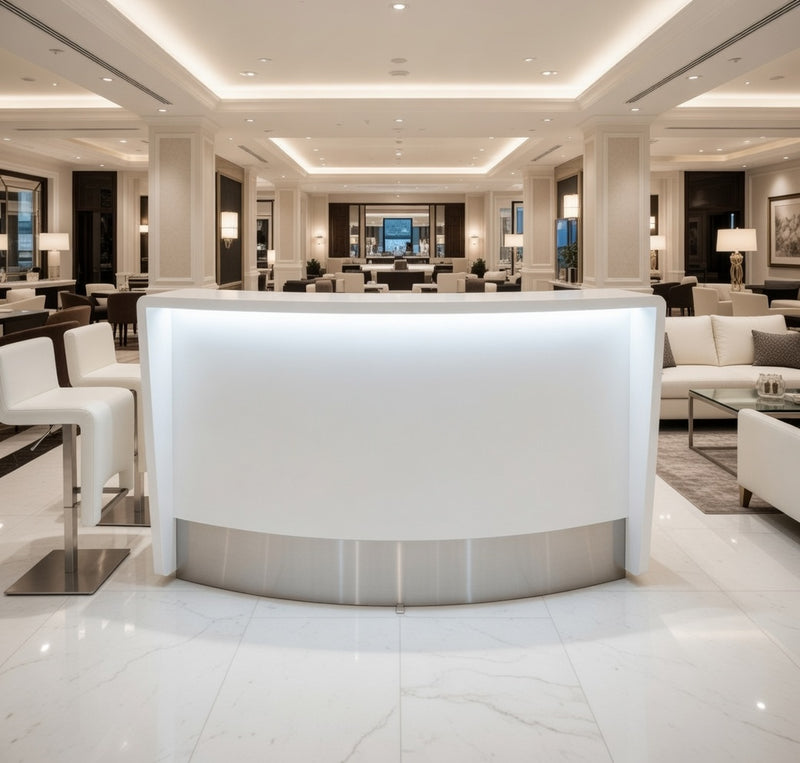 Front Reception Counter For Pub, Hotel, Hospital, Iluminated / Counter LED - Complete Set 5 + Sink