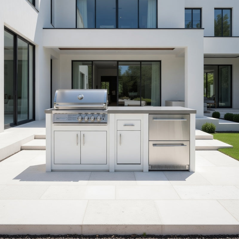 Grandpro by Stoll Aluminum Outdoor Kitchen Crossray and Double Drawer Fridge | 2.3M