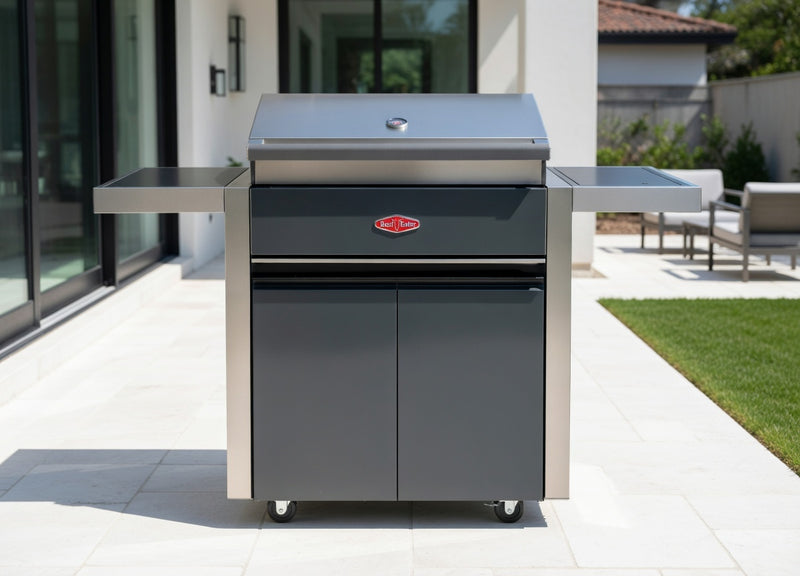 Beefeater 1700 Series - 4 Burner BBQ & Side Burner Trolley - Graphite Grey Enamel
