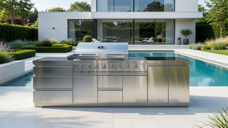 Whistler Outdoor Kitchen 6 Burner BBQ, Double Doors and Triple Drawer | 3.1M