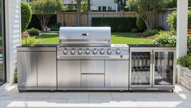 Whistler Outdoor Kitchen 6-Burner BBQ, Fridge, & Double Door Cabinet | 3.2Meters