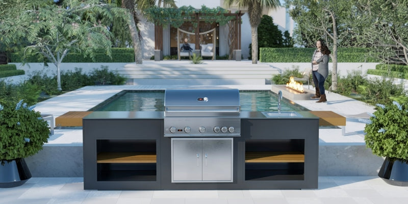 Grillandia Outdoor Kitchen Whistler Burford 5 Burner, and Sink | 2.5M