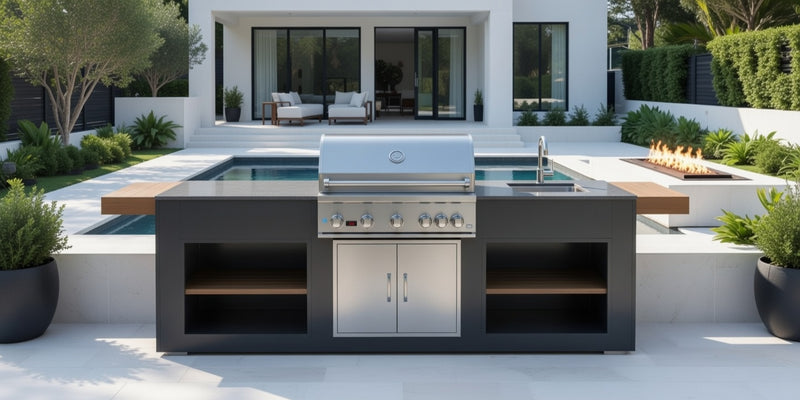 Grillandia Outdoor Kitchen Whistler Burford 5 Burner, and Sink | 2.5M