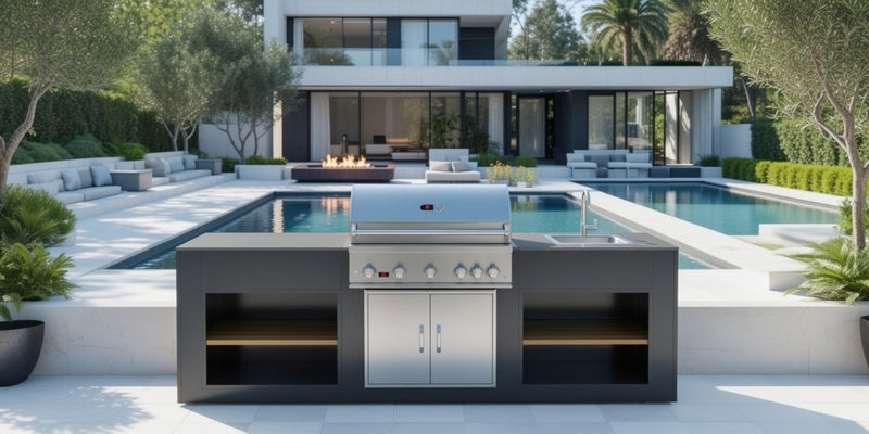 Grillandia Outdoor Kitchen Whistler Burford 5 Burner, and Sink | 2.5M